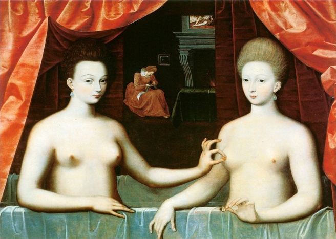 Gabrielle d'Estrées et une de ses soeurs-Unknown Artist-Second School of Fontainebleau 1594